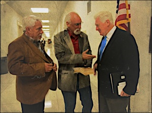 Jerry Finch (Habitat for Horses), R.T. Fitch (Wild Horse Freedom Federation), with Rep. Jim Moran (U.S. Congress) discussing issues in the halls of Congress