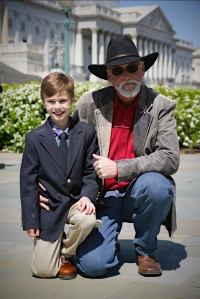 Declan in D.C. with Author/president of Wild Horse Freedom Federation R.T. Fitch (R.T.'s favorite photo) ~ by Terry Fitch of Wild Horse Freedom Federation
